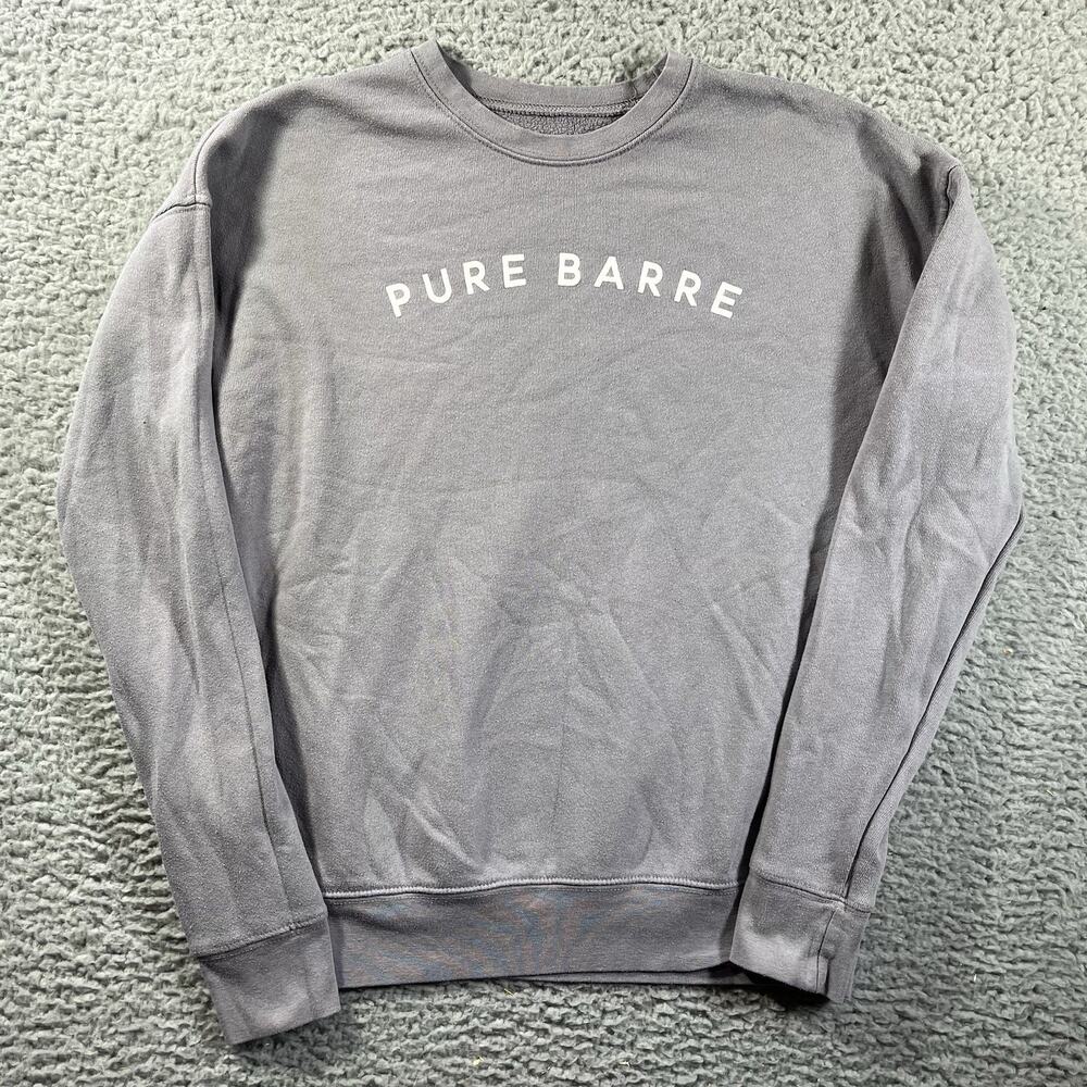 Pure Barre Gray Crewneck Sweatshirt Womens Medium Activewear Pullover Logo
